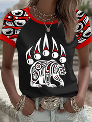 Women's Indigenous Print Casual Hoodie