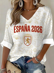 Women's España 2026 Soccer Fan Waffle T-Shirt