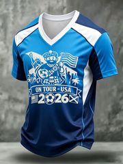 Men's UK Football Lover Scotland Printed V-neck T-shirt