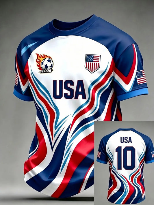 Men's USA Football Printed T-shirt