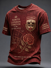 Men's North Lodon Forever Football Lover Printed short sleeves t-shirt