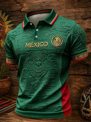 Men's Mexico Football Lover Art Printed Casual Tops