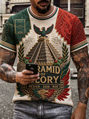 Men's Mexico Football Lover Art Printed T-shirt