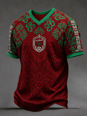 Men's Moroccan Football V-Neck T-Shirts