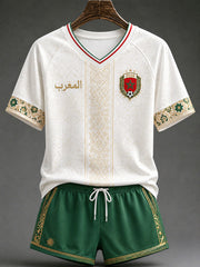Women's 2026 Morocco Football V-Neck T-Shirts