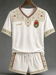 Women's 2026 Morocco Football V-Neck T-Shirts