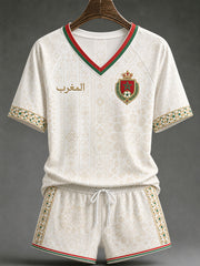 Women's 2026 Morocco Football V-Neck T-Shirts