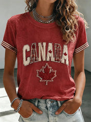 Women's Canada Print Casual T-Shirt