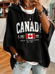 Women's Canada Print Casual Hoodie