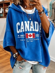 Women's Canada Print Casual Hoodie