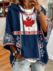 Women's Canada Print Casual Hoodie