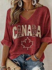 Women's Canada Print Casual T-Shirt