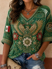Women's Mexico Pride Art Printed T-shirt