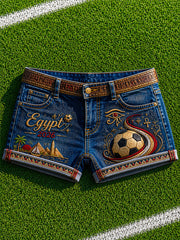 Women's 2026 Egypt Football Print Casual Shorts