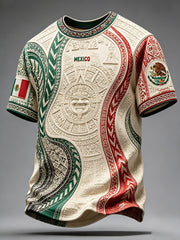 Men's Mexico Football Lover Papel Picado Art Printed T-shirt