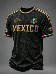 Men's Mexico Football Lover Art Short Sleeve O-neck T-shirt