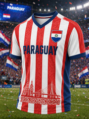 Men's Gift For Paraguay Football Fans Casual V-Neck Tee