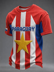 Men's Paraguay Football Short Sleeves T-shirt