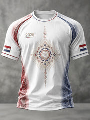 Men's 2026 Paraguayan Football Style T-shirt
