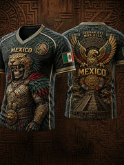 Men's Mexico Mexican Independence Day Art Printed V-neck T-shirt
