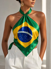 Unisex Brazilian flag print Bandana
