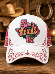 Unisex She's From Texas I Can Tell Print Hat