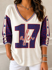 Women's Football Lover Bulls BUF Art Printed T-shirt