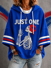Women's Football Lover Buffalo Print Casual Short-Sleeve Hoodie