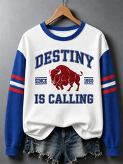 Women's Football Lover Buffalo Print Sweatshirt