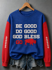 Women's Football Lover Buffalo Print Sweatshirt