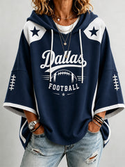 Women’s Football Gameday Gift For Football Fans Casual Short-Sleeve Hoodie