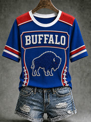 Women's Football Lover Buffalo Print Casual Cardigan