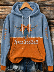 Women's Game Day Football Print Casual Hoodie