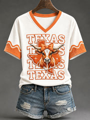 Women's Game Day Football Print Casual T-shirt
