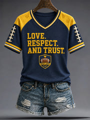 Women's University Football Lover Printed T-shirt