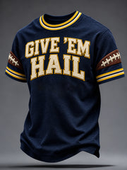 Men's University Football Lover Printed T-shirt