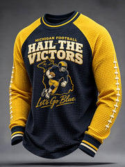 Men's University Football Lover Printed Waffle Sweatshirt