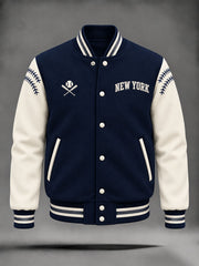 Men's New York Baseball Print Zip-up Jacket