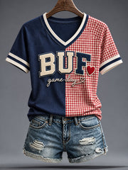 Women's Football Lover Buf Art Printed T-shirt