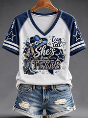 Women's Football Gameday Gift For Football Fans V-Neck Tee