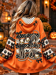 Women's Halloween Skeleton Cat Jackets