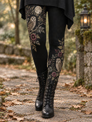 Women's Fall/Winter Floral Art Printed Leggings