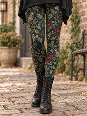Women's Fall/Winter Floral Art Printed Leggings