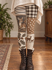 Women's Fall/Winter Animal Floral Art Printed Leggings