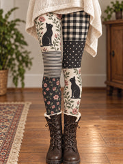 Women's Fall/Winter Floral Art Printed Leggings