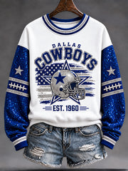 Women's Cowboys Football Fans Lovers Gameday Casual Regular Sweatshirt