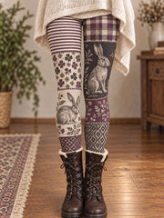 Women's Winter Floral Animals Art Printed Leggings