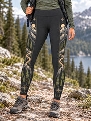 Women's Wilderness Trail Print Hike Lovers Leggings