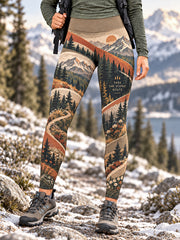 Women's Wilderness Trail Print Hike Lovers Leggings