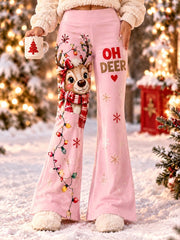 Women's Christmas Deer Print Pants